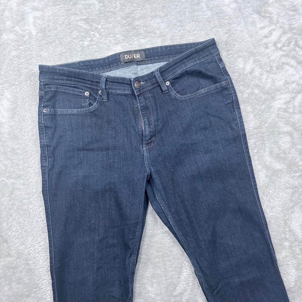 DU/ER Performance Denim Slim Fit Jeans Mens 36x32 Blue Stretch Commuter Outdoor